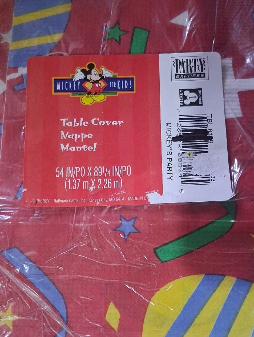 Disney Red Confetti & Balloon Disposable Table Cover